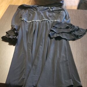 Elegant Black Ruffle Sleeve Dress